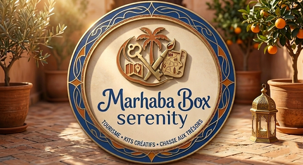 Logo médaillon Marhaba Box Serenity - tourisme, kits créatifs et chasse aux trésors à Marrakech